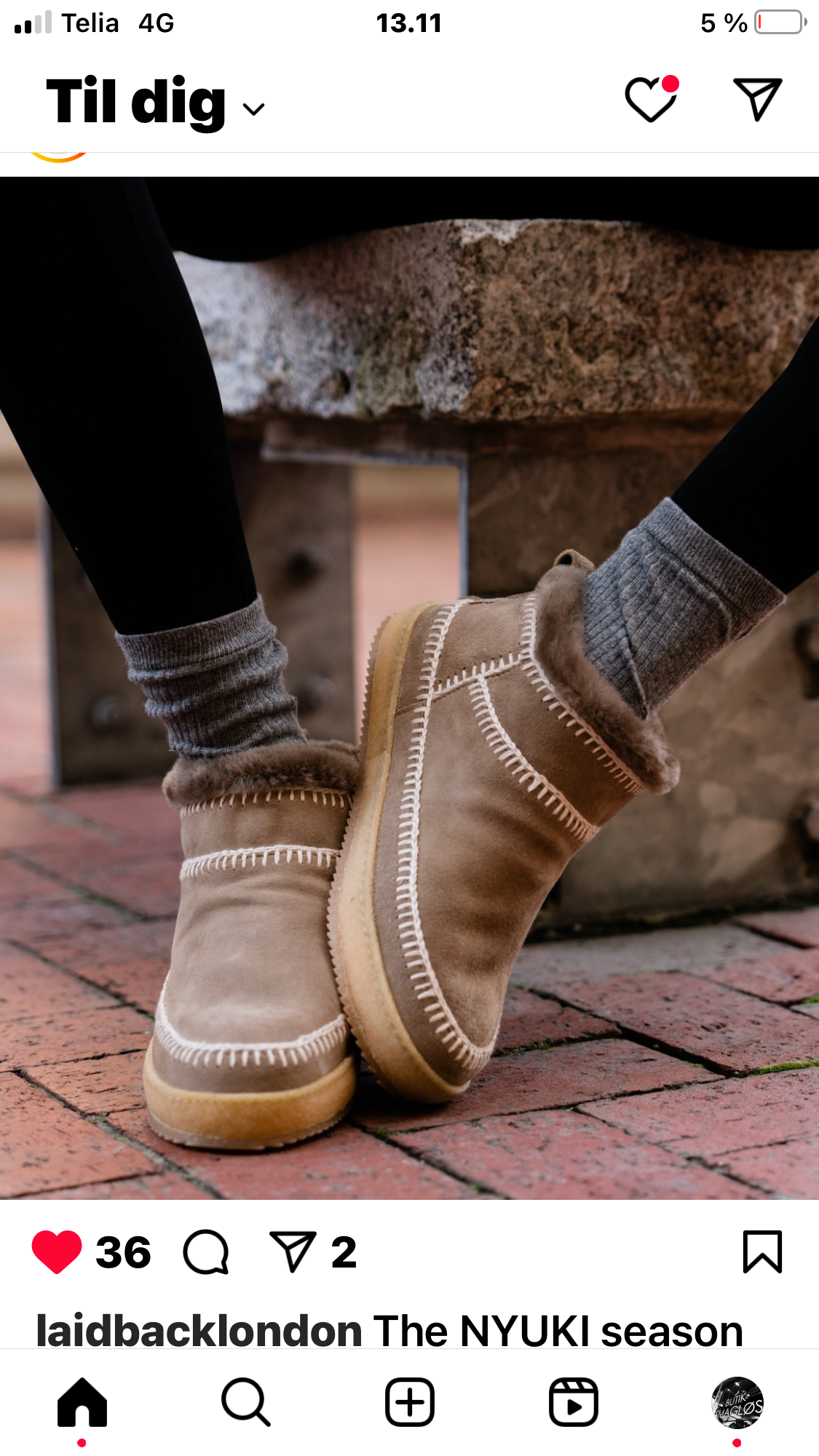 NYUKI LOW CROCKET OTTER SUEDE - NATURAL