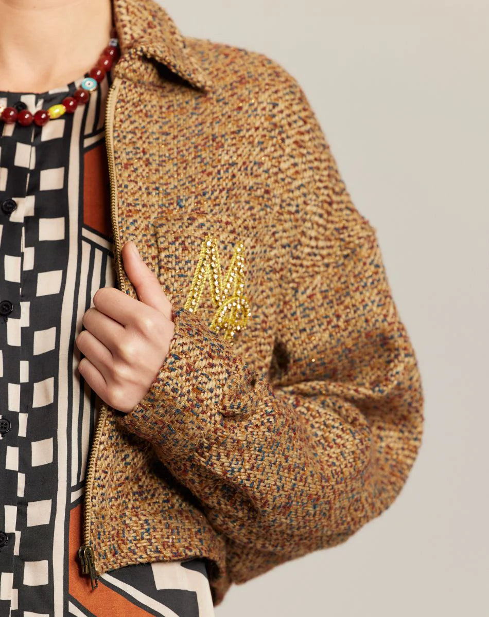 NORAH CINNAMON CROPPED BLOUSON JACKET
