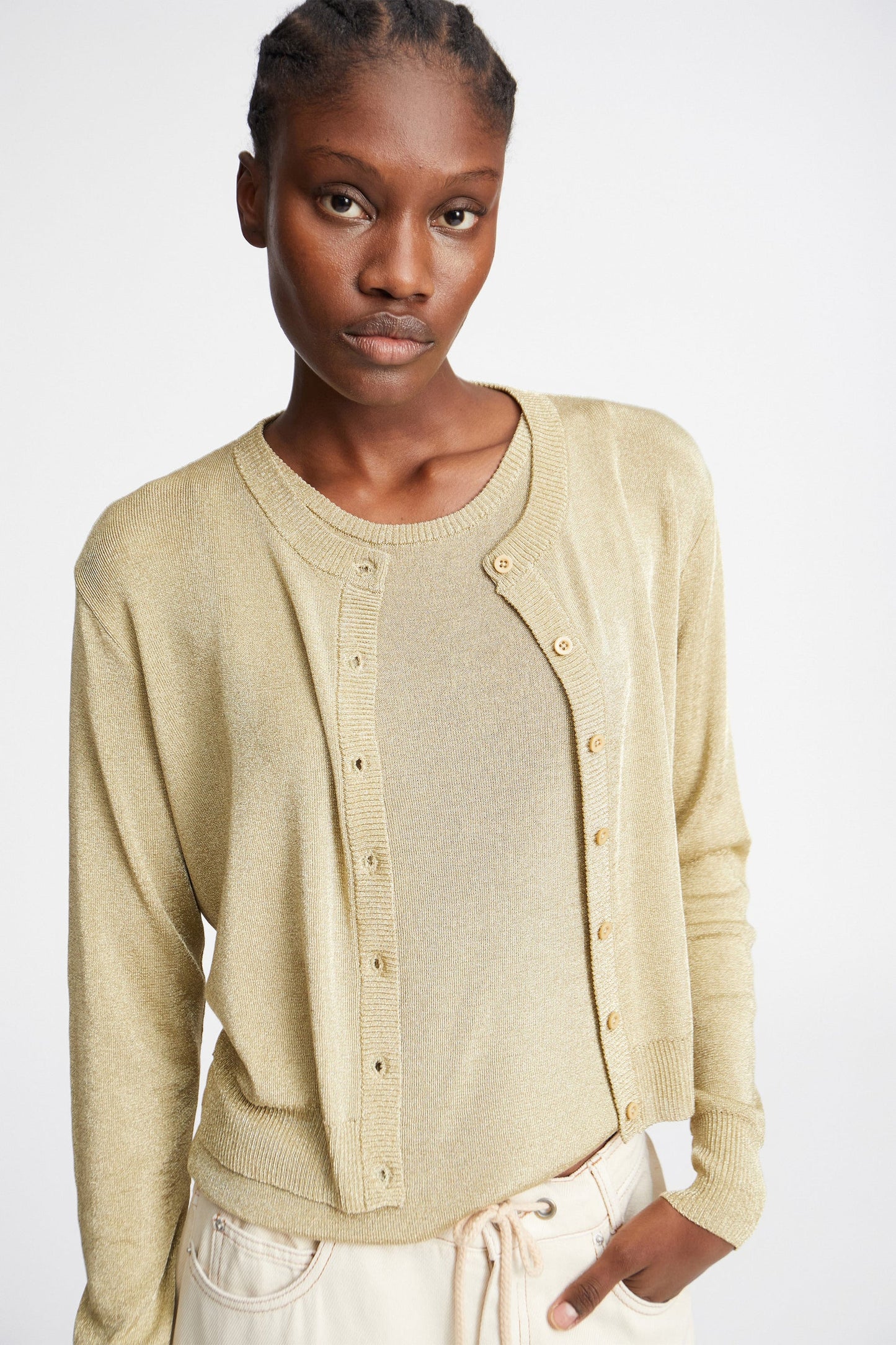 PARLI KNIT CARDIGAN - GOLD