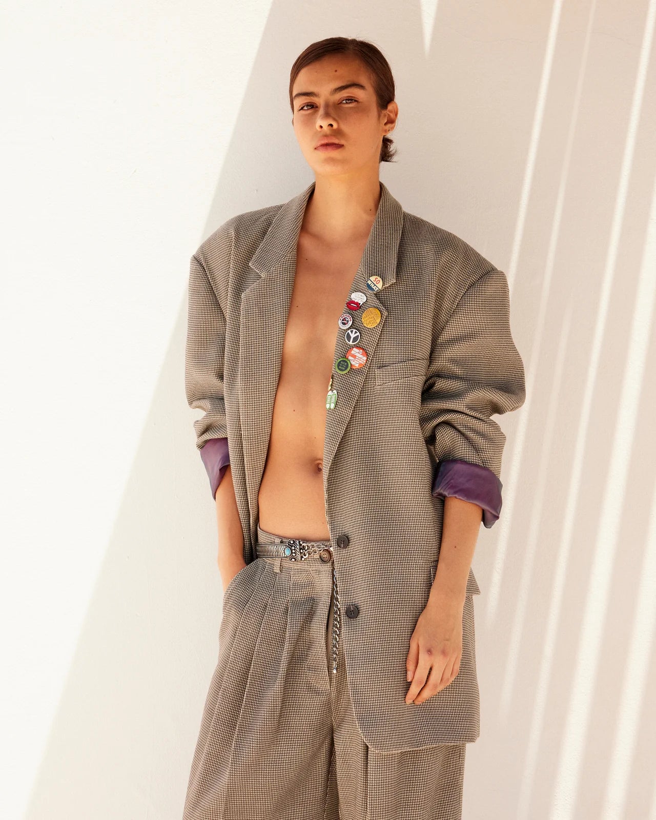 CRESCENDO OVERSIZE BLAZER - ECRU/BLACK