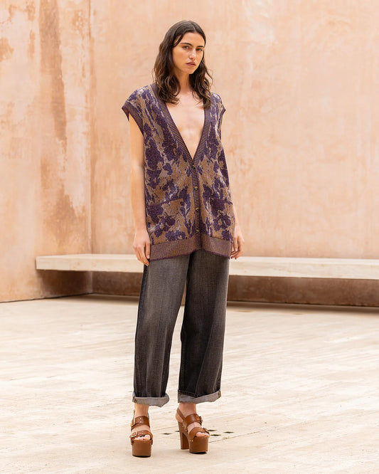 MOVI CARDIGAN/VEST - LILLA