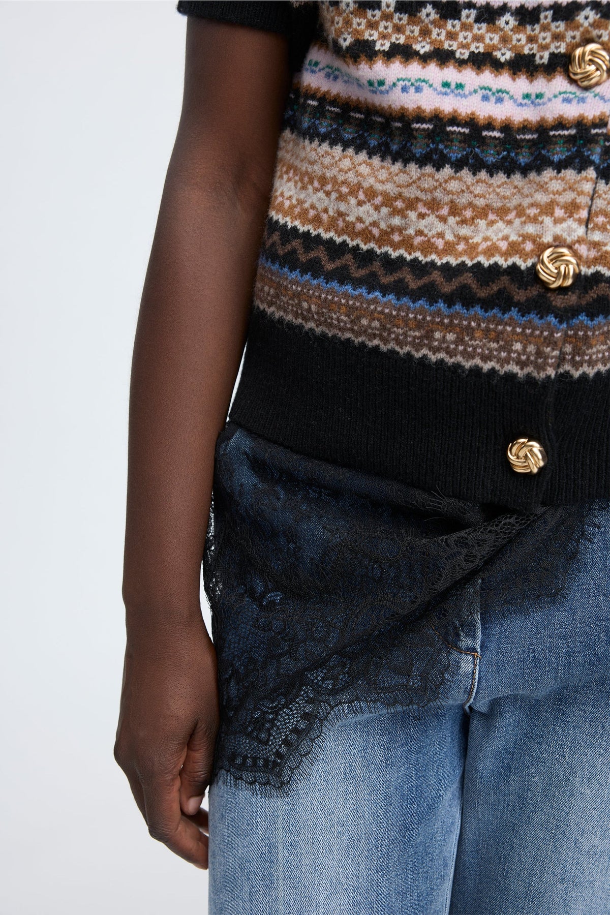 CORALINE STRIK CARDIGAN - MIX BLACK