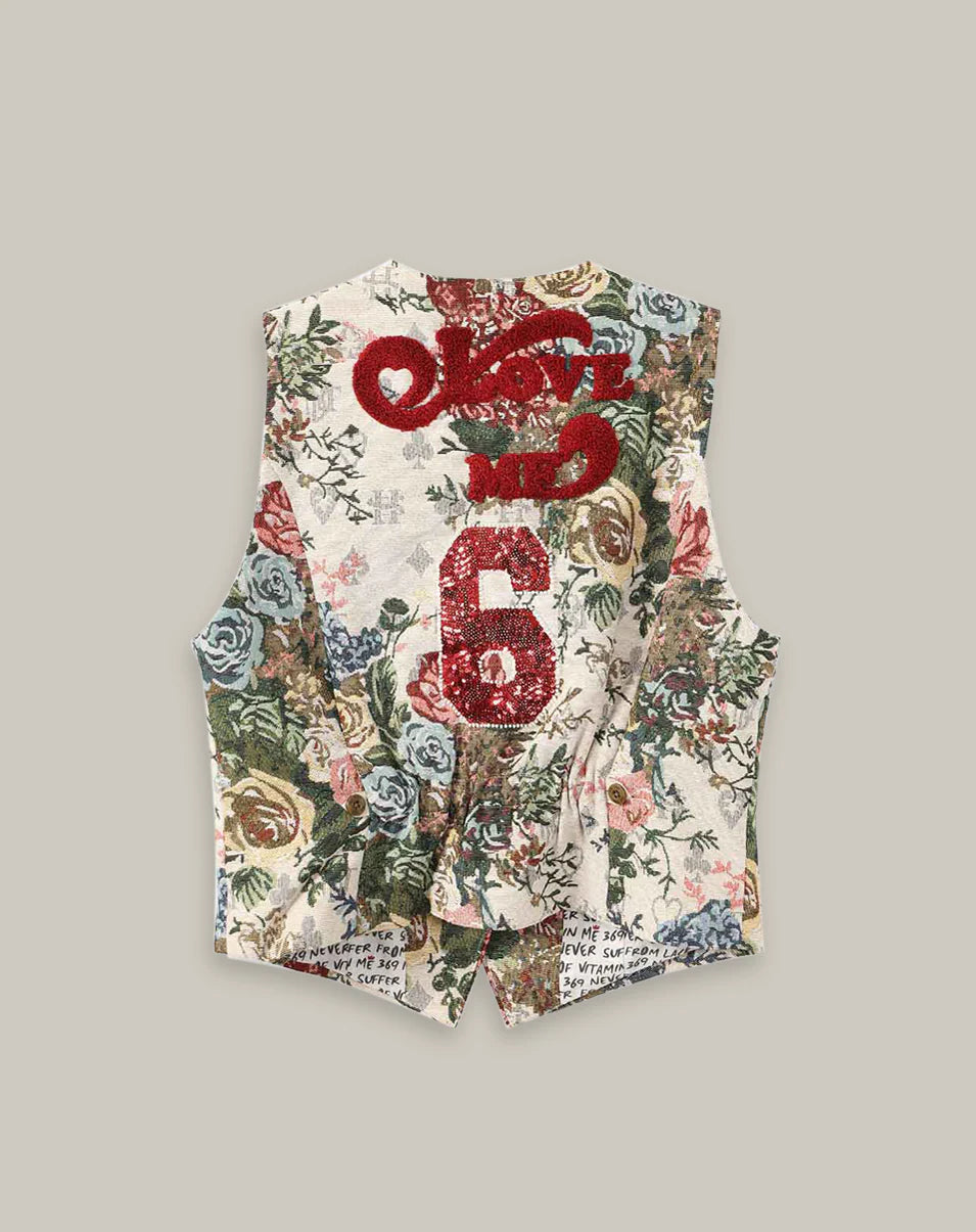 BLAIR ROSE RED JACQUARD VEST