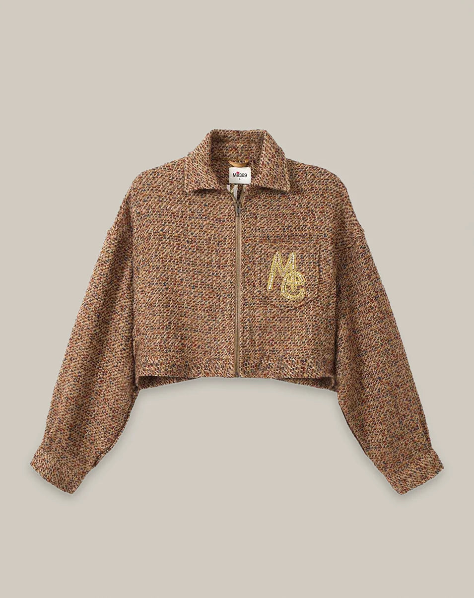 NORAH CINNAMON CROPPED BLOUSON JACKET