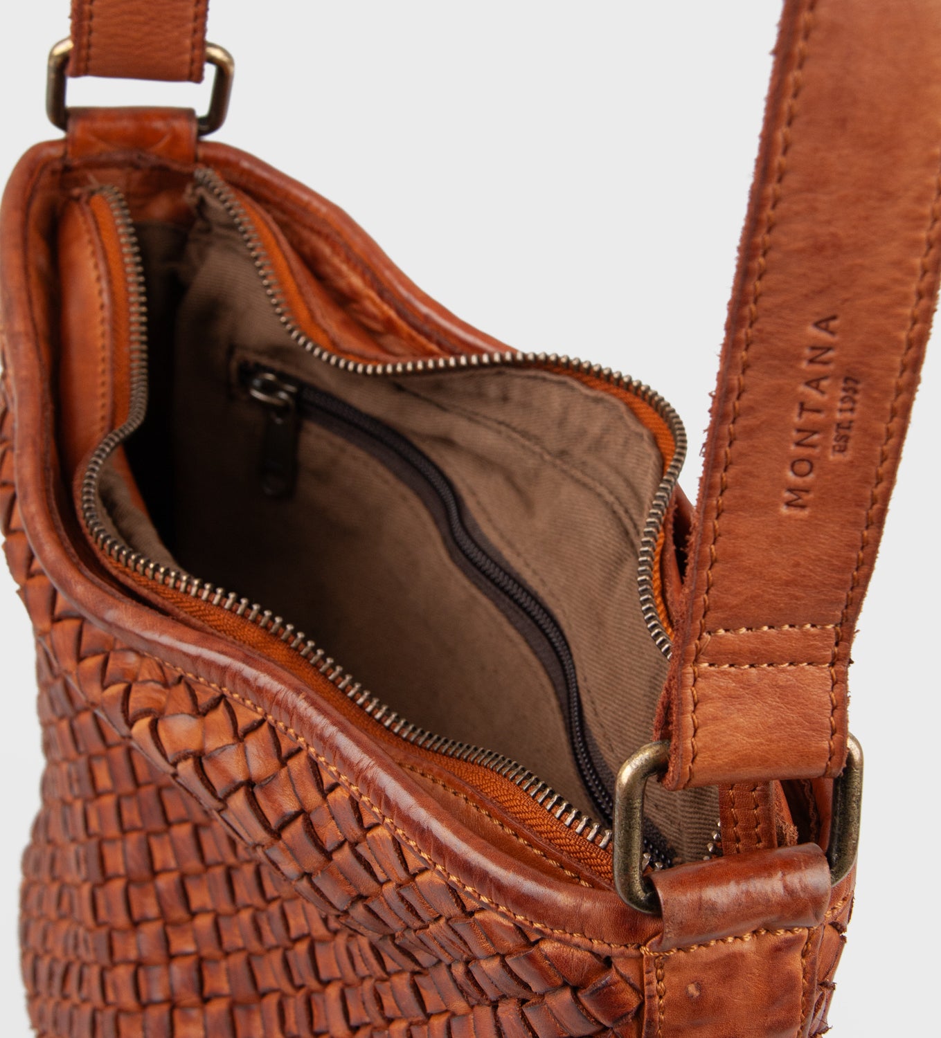 CARNEY BRAIDED CROSSBODY - 222 COGNAC