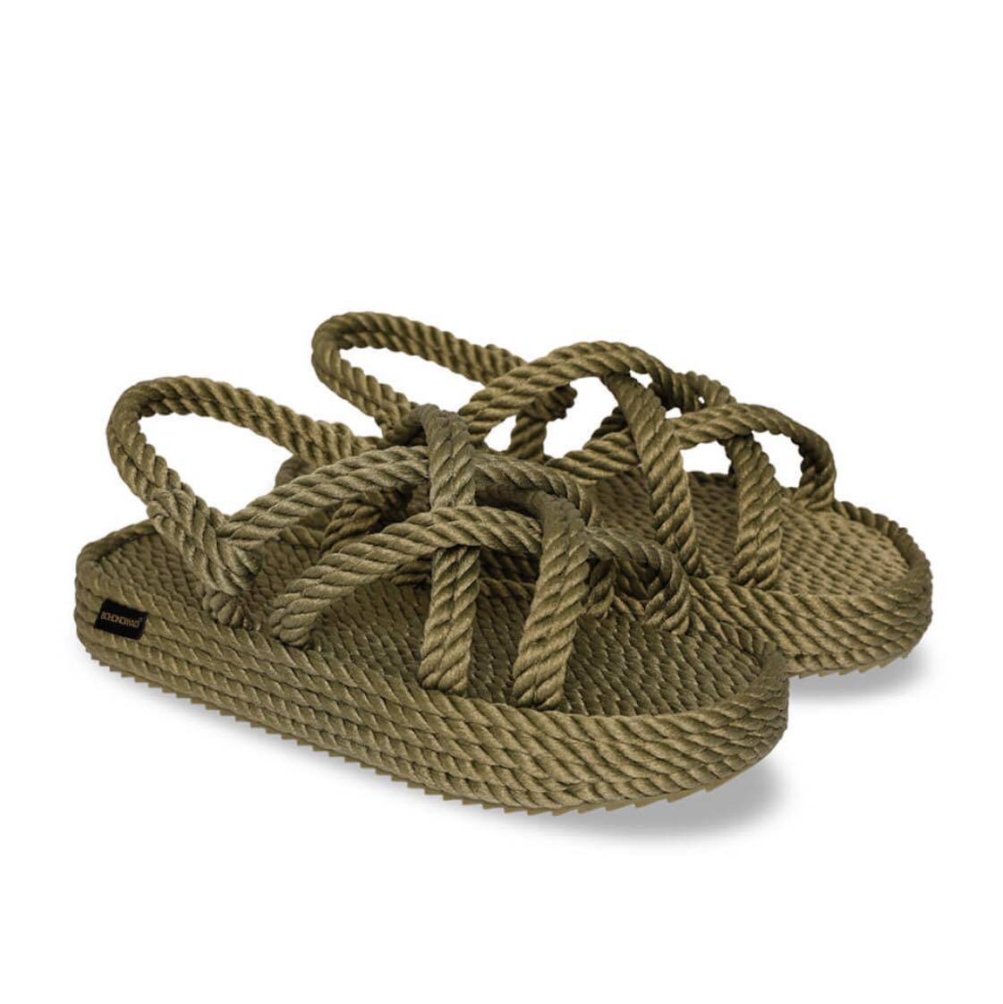 Bodrum Platform Rope Sandal – Khaki