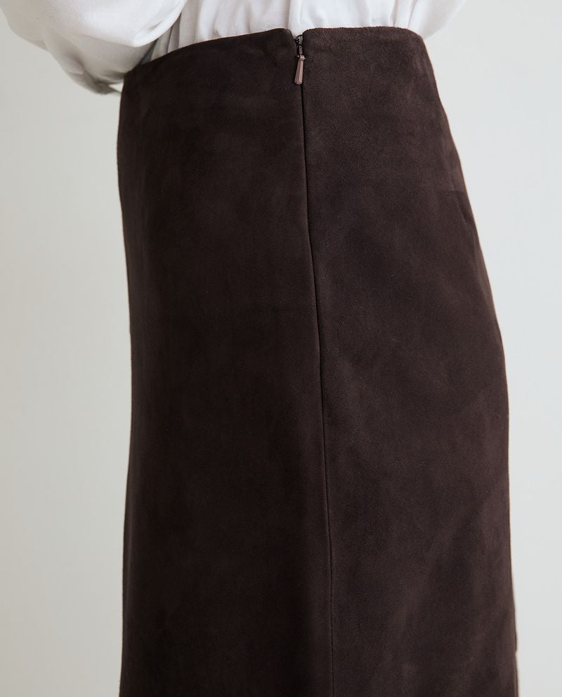 LEATHER SKIRT CHOCOLATE - 45867