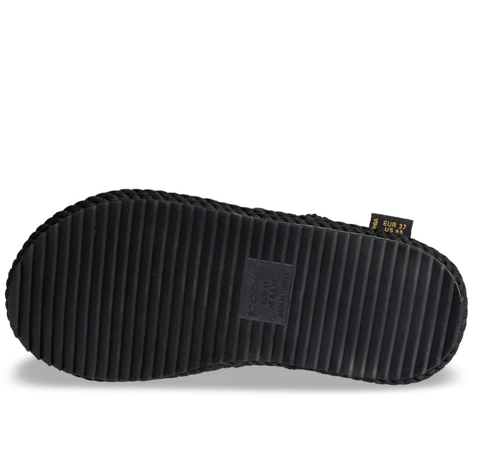 ROME WOMEN ROPE SANDAL - BLACK