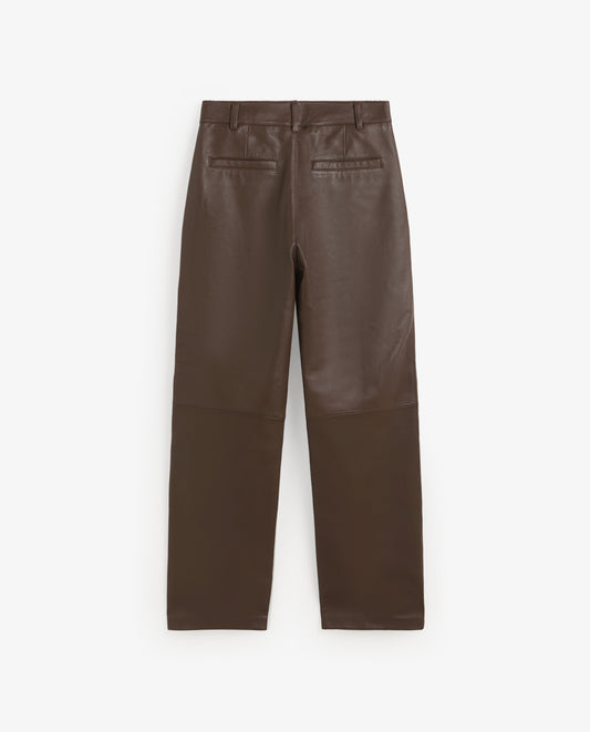 LEATHER TROUSERS - CHOCOLATE