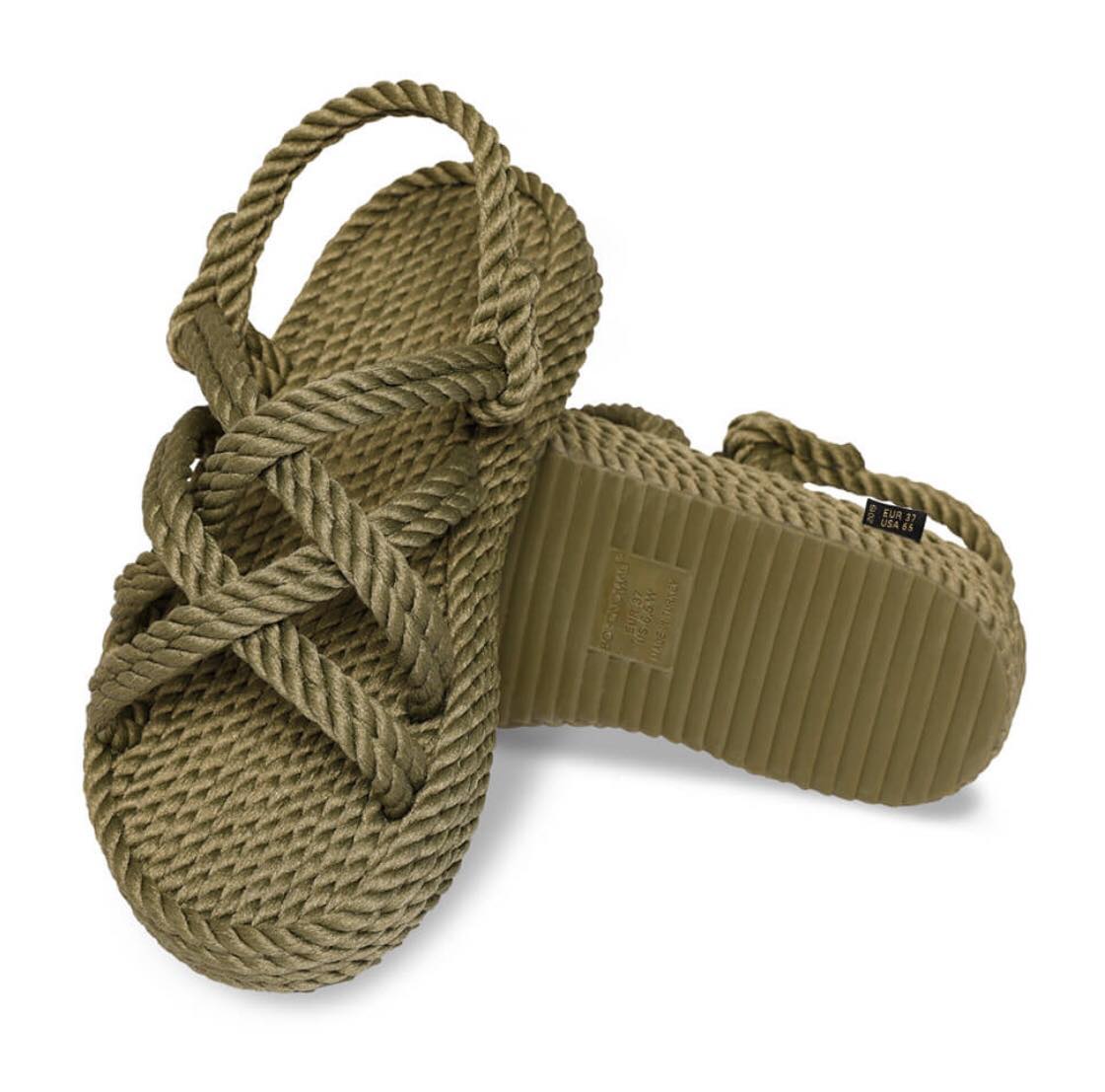 Bodrum Platform Rope Sandal – Khaki