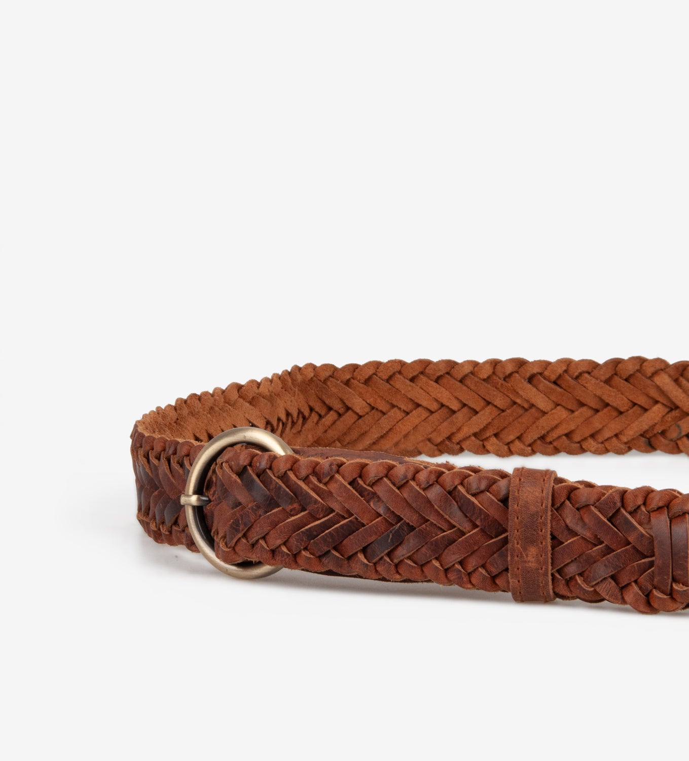 EVELYN BRAIDED BELT - 222 COGNAC