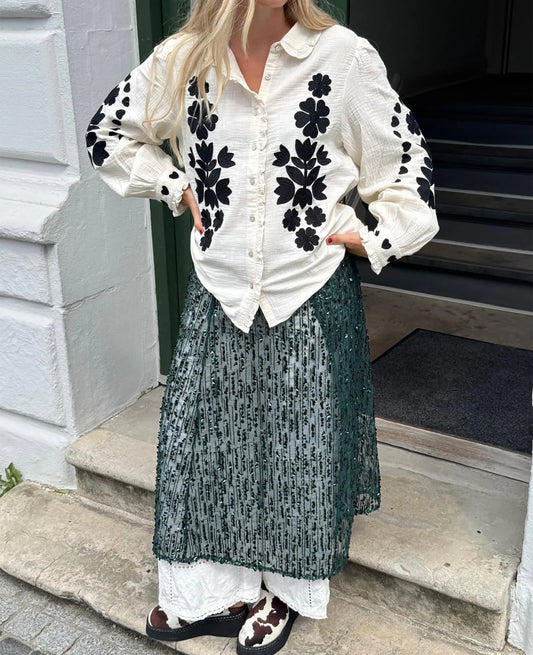 BETSY WRAP SKIRT - DARK GREEN