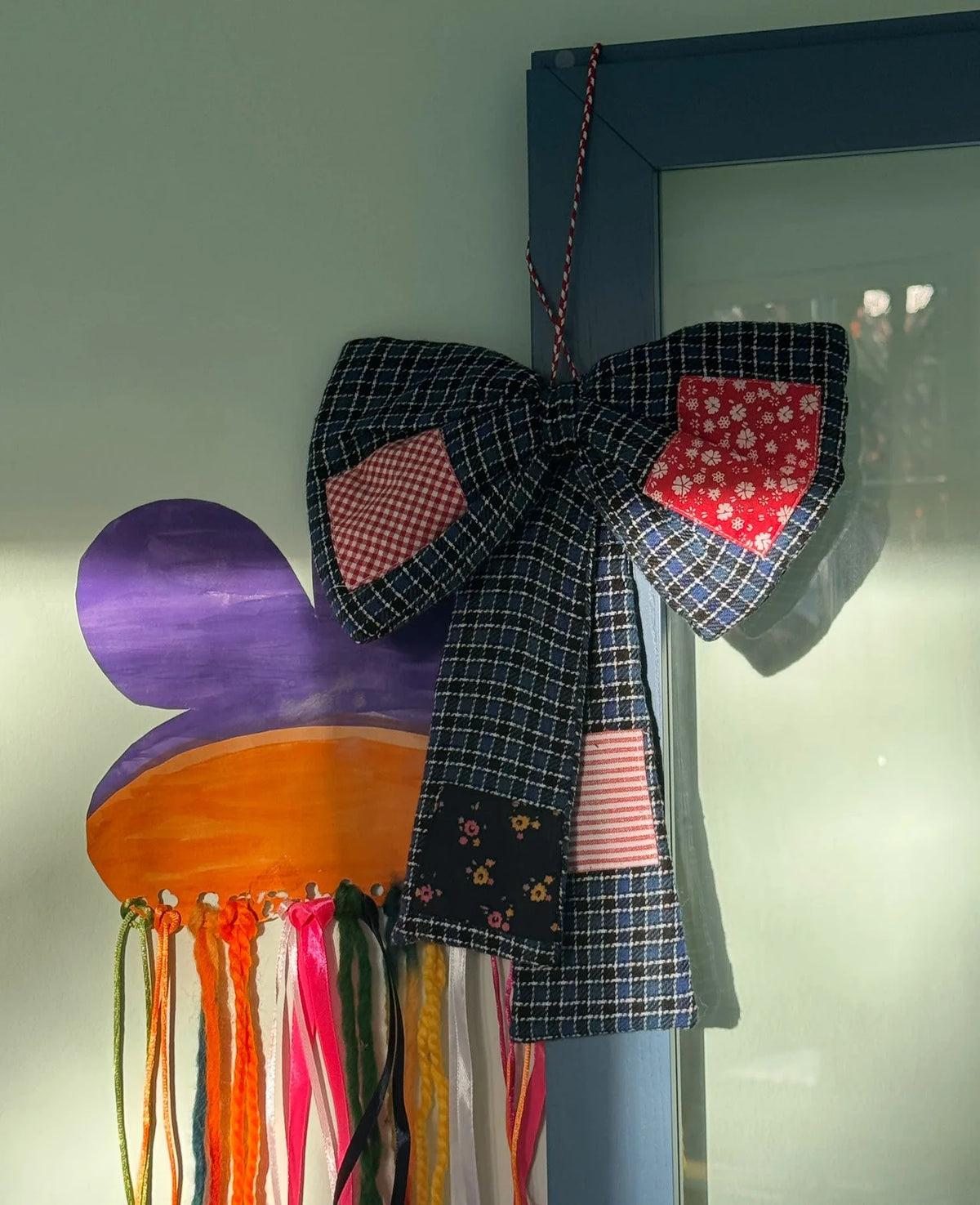 BIG BOW - BLUE CHECKS