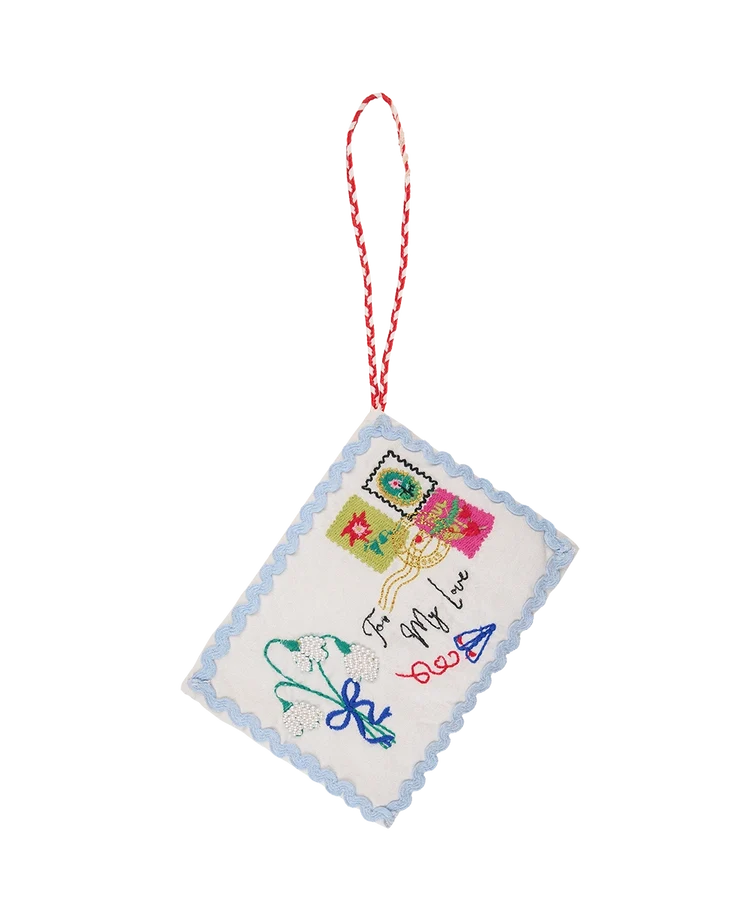 CHRISTMAS LETTER ORNAMENT - OFF WHITE