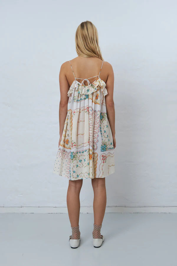 COTTON TISSUE PRINTED MINI DRESS