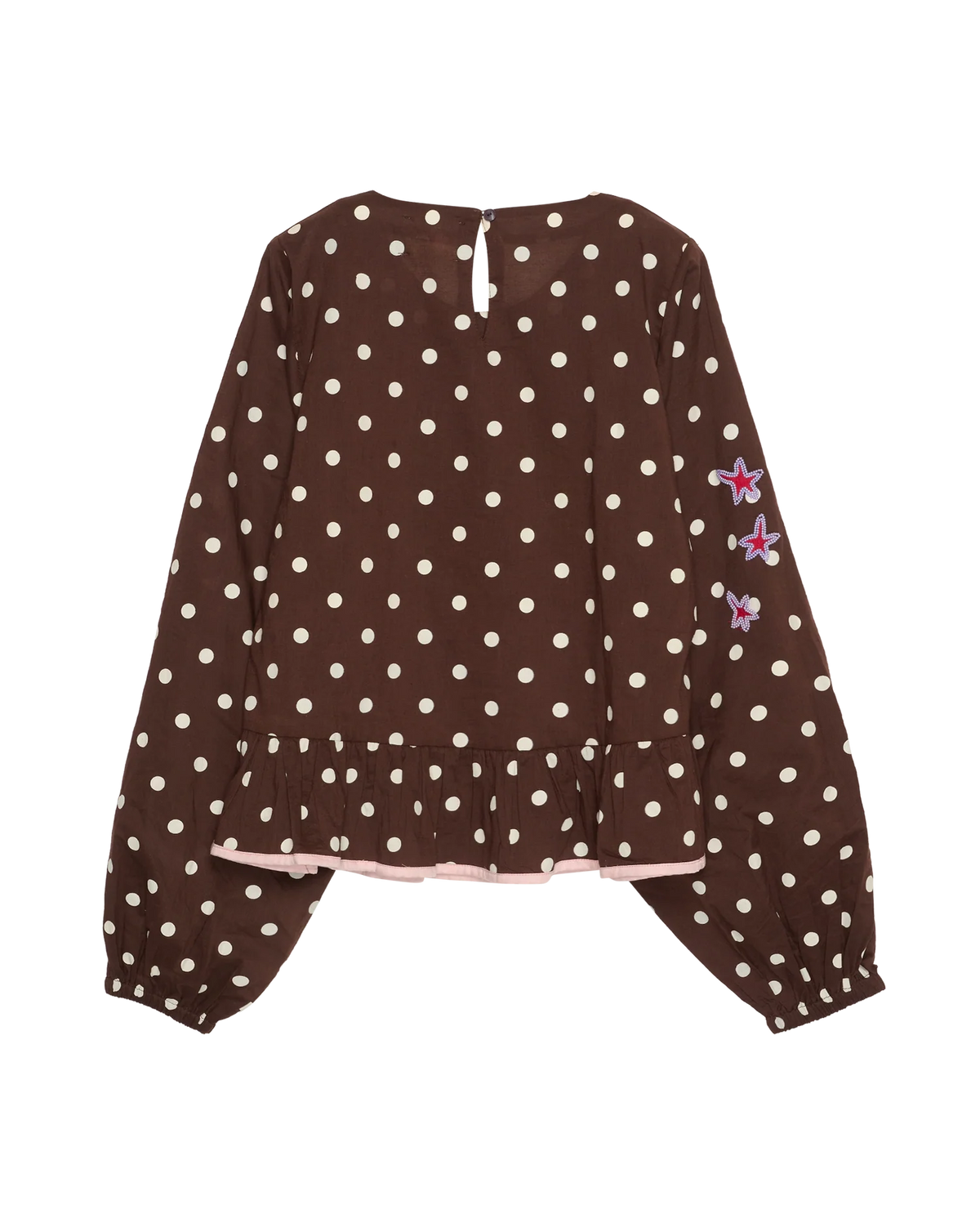 DIANA TOP . BROWN DOTS