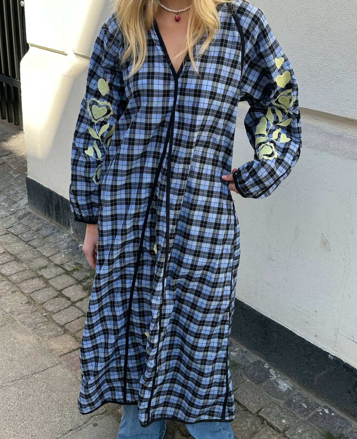 FRAN DRESS - BLUE CHECKS