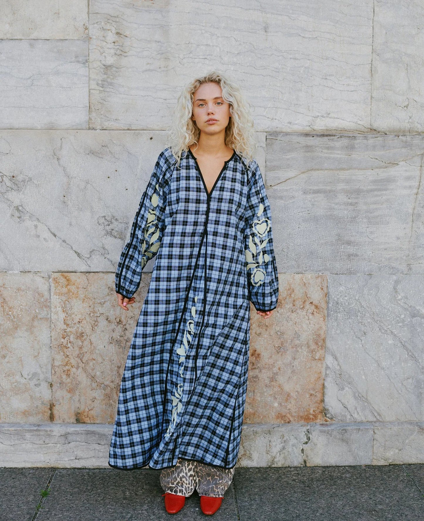 FRAN DRESS - BLUE CHECKS