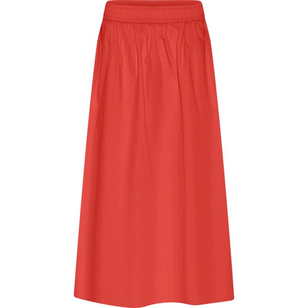 HELSINKI ANKLE SKIRT - HOT CORAL