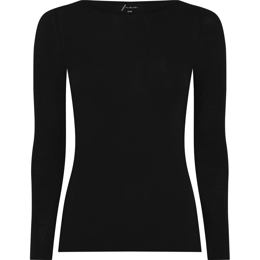 LIMA CASHMERE BOATNECK TOP - SORT