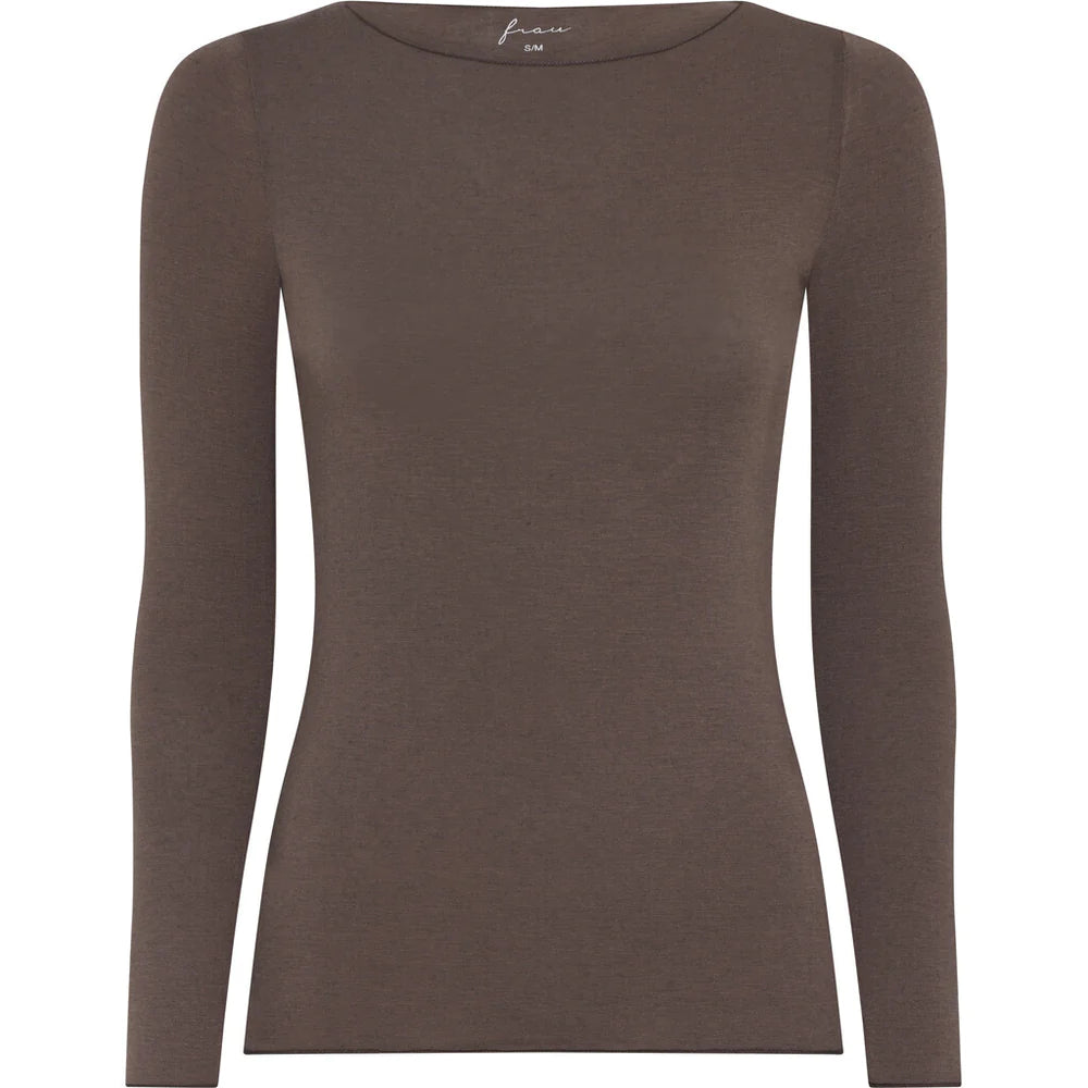 LIMA CASHMERE IS BOATNECK TOP - COFFEE QUARTZ