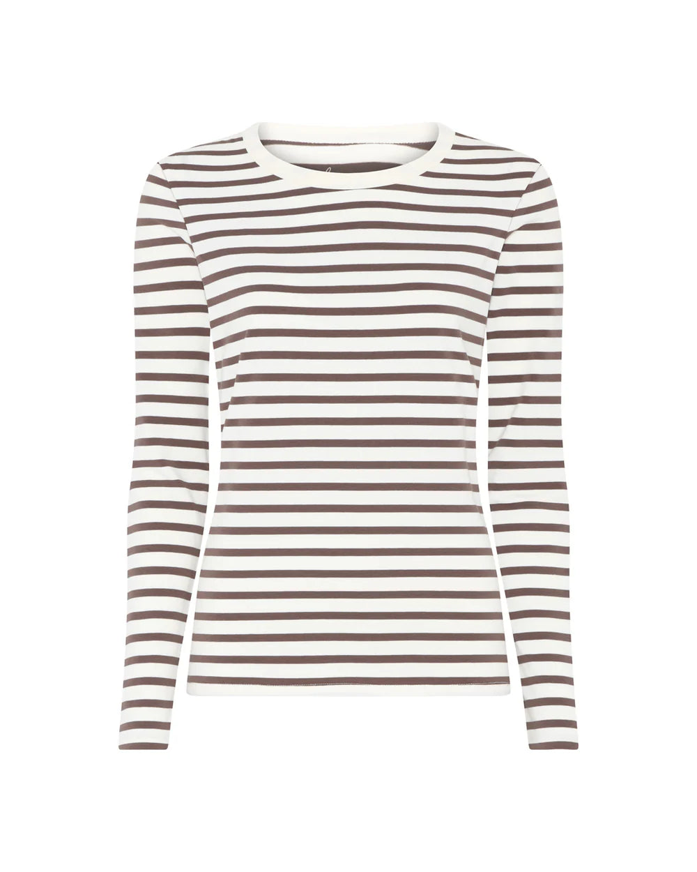LUCCA COTTON Ls TOP - COFFEE QUARTZ STRIPE