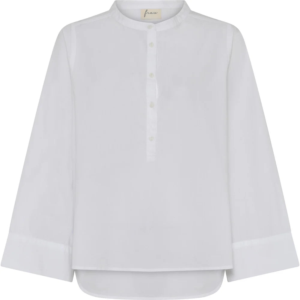 MADRID WIDE SLEEVE SKJORTE - BRIGHT WHITE