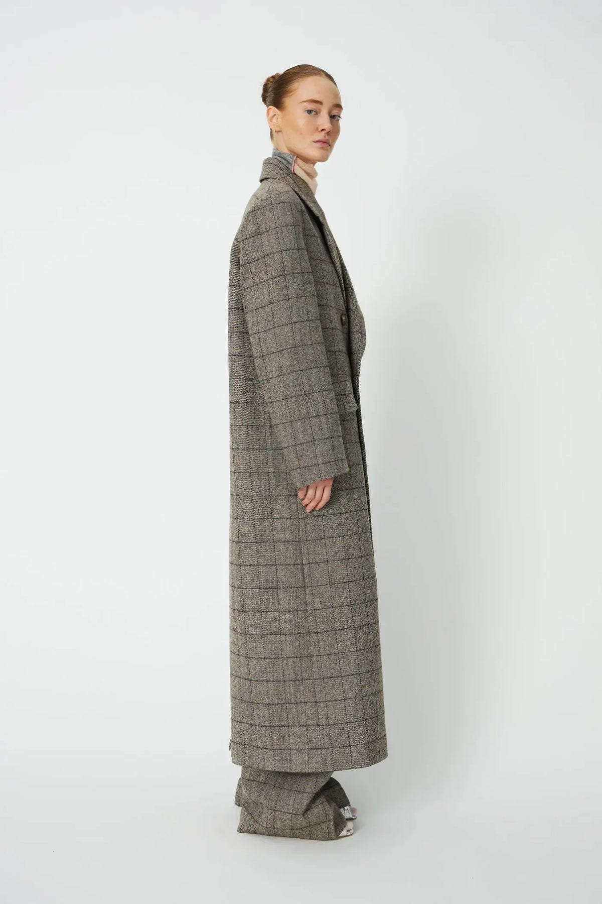 MASCULINE OVERSIZED COAT - VARM GRÅ MELANGE