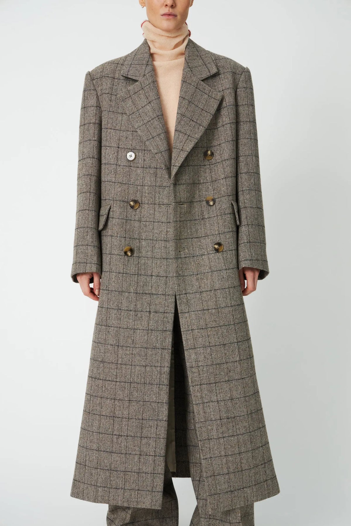 MASCULINE OVERSIZED COAT - VARM GRÅ MELANGE
