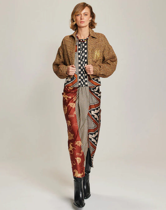 NORAH CINNAMON CROPPED BLOUSON JACKET