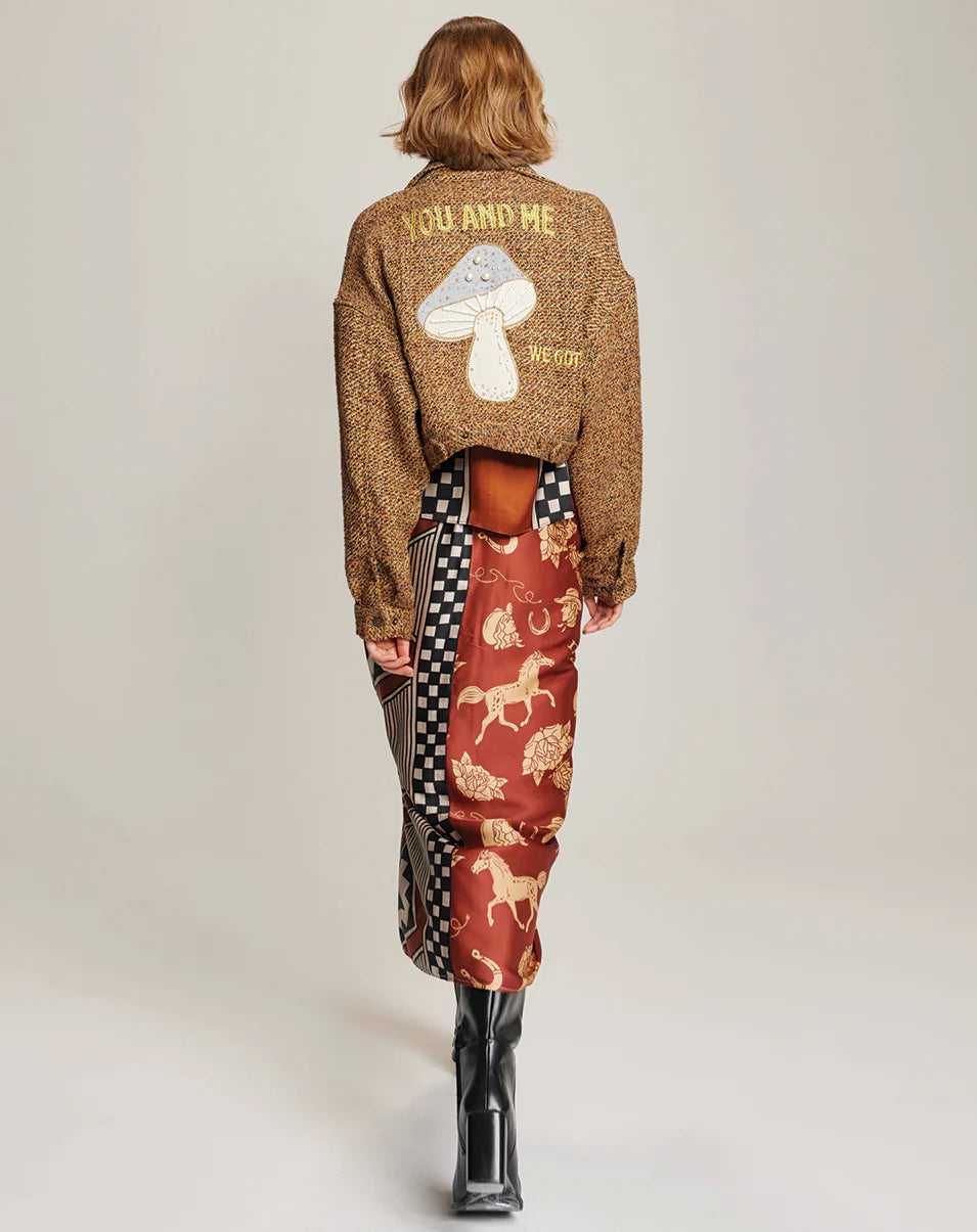 NORAH CINNAMON CROPPED BLOUSON JACKET