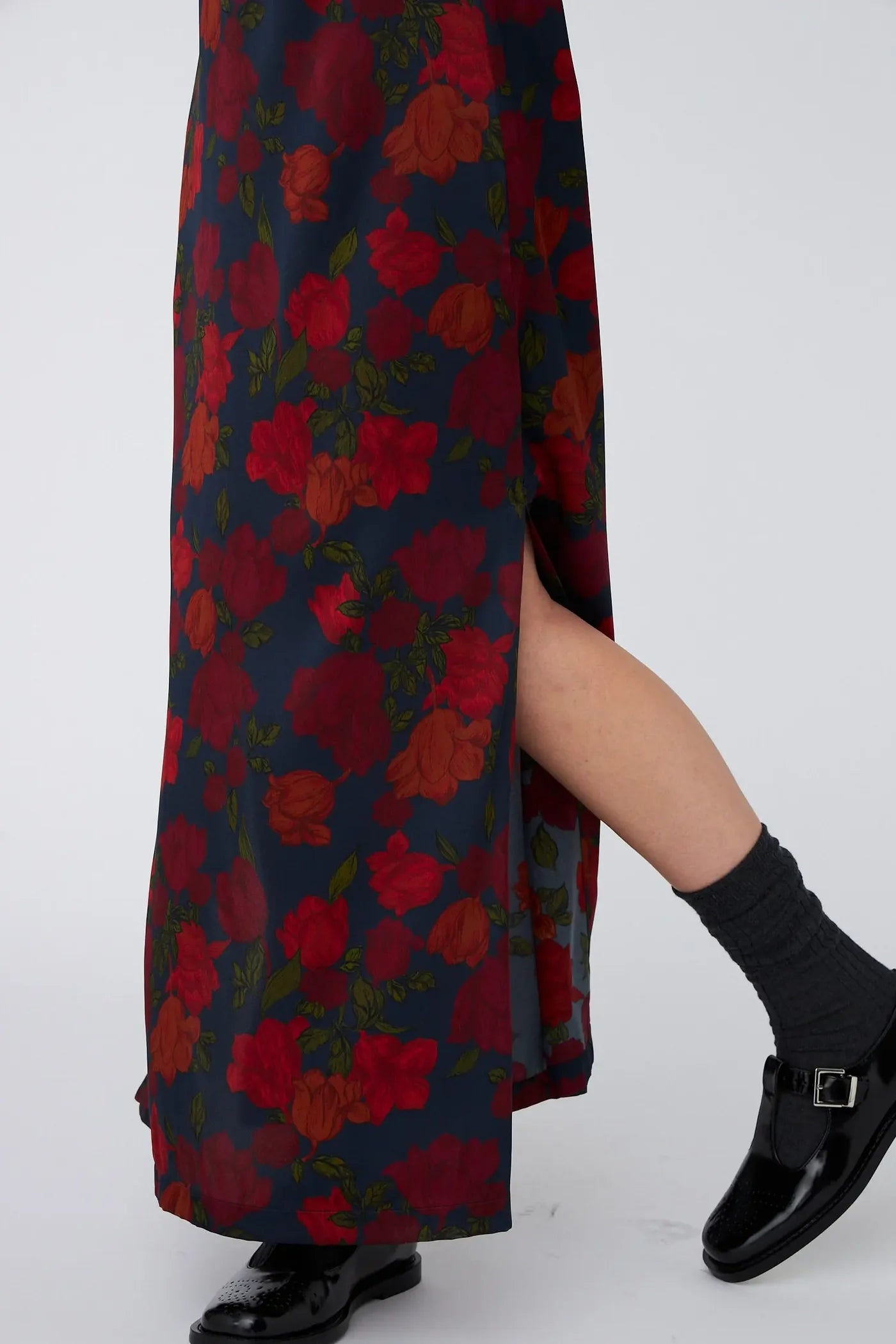 SILK MAXI DRESS - FLOWER FOREST
