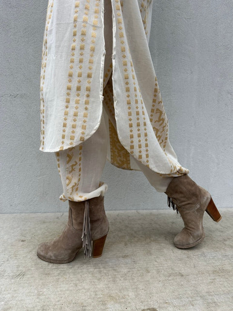 FIJI JACQUARD PANTS - BEIGE