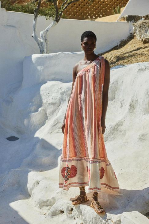 DELPHI MAXI KJOLE - RED/ORANGE