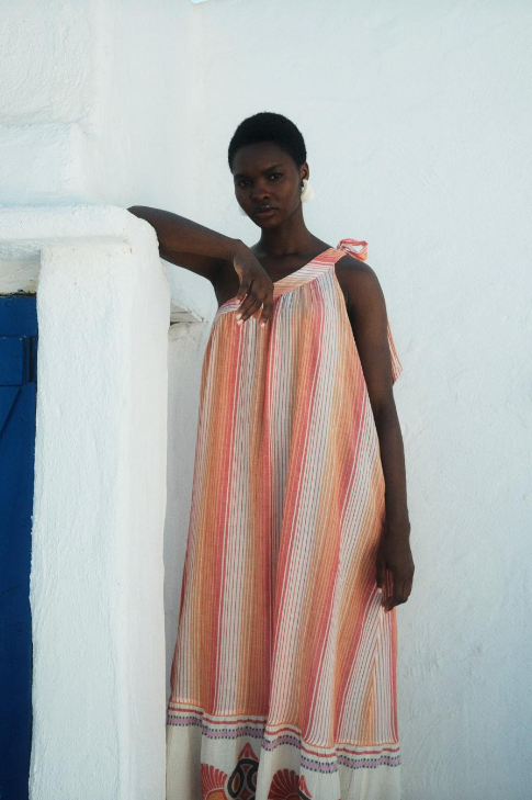 DELPHI MAXI KJOLE - RED/ORANGE