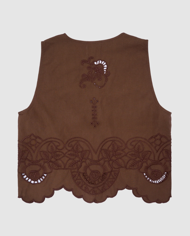 CELESTINE TOP - SOFT BROWN