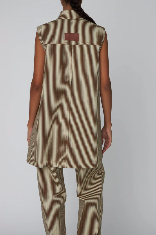 STRIBET DENIM KJOLE- STRIPES