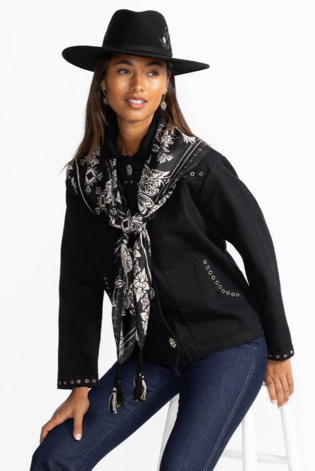 MYNA SILKETØRKLÆDE - SORT