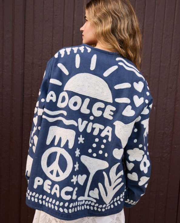 MAGGIE JACKET - NAVY PEACE