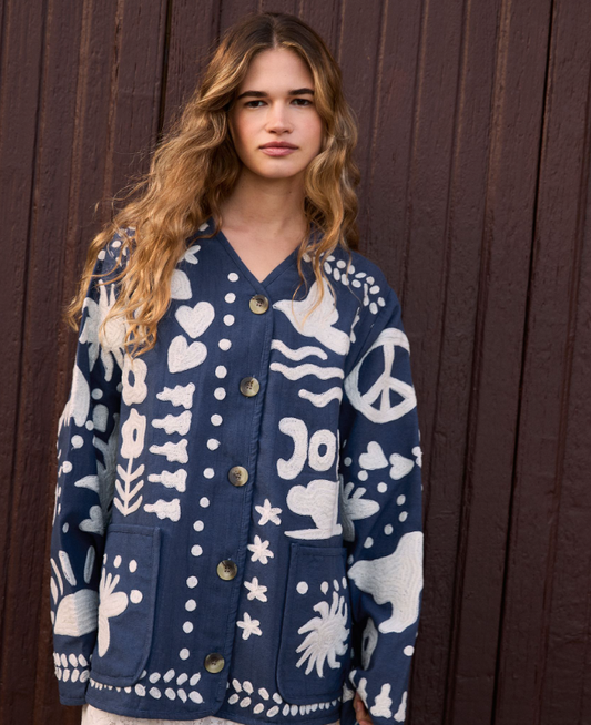 MAGGIE JACKET - NAVY PEACE