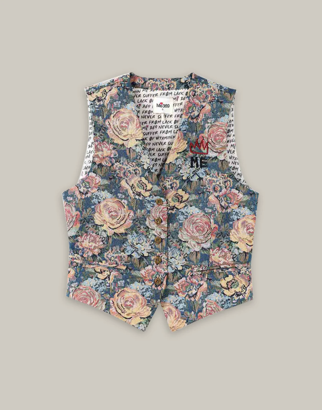 BLAIR ROSE BLUE JACQUARD VEST