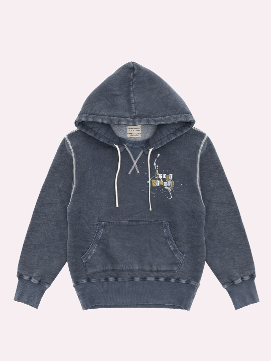 ATELIER DE PEINTRE HOODIE MARBLE - NAVY