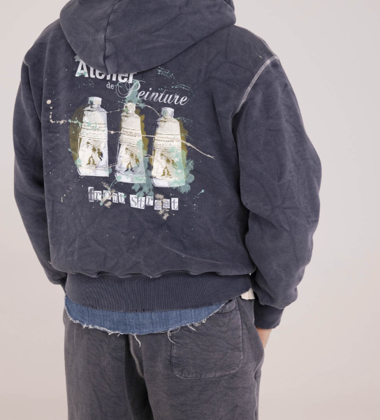ATELIER DE PEINTRE HOODIE MARBLE - NAVY