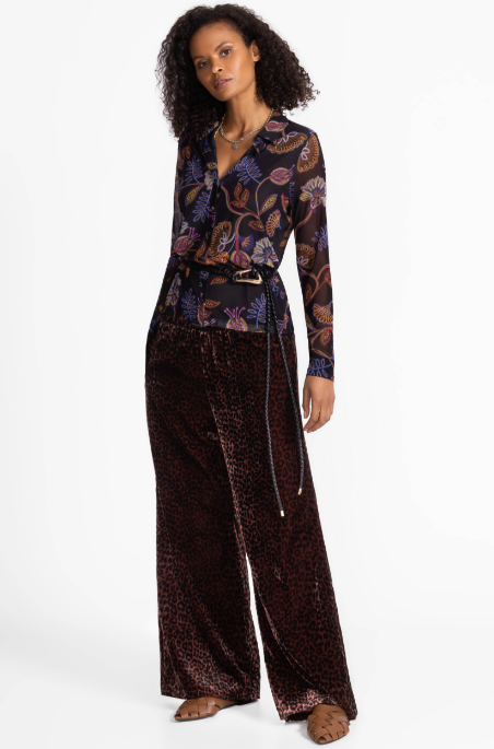 VELVET LEOPARD BUKSER - J65025-8
