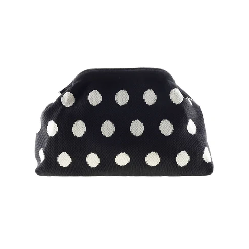ALBA CLUTCH - PRIKKER SORT/HVID