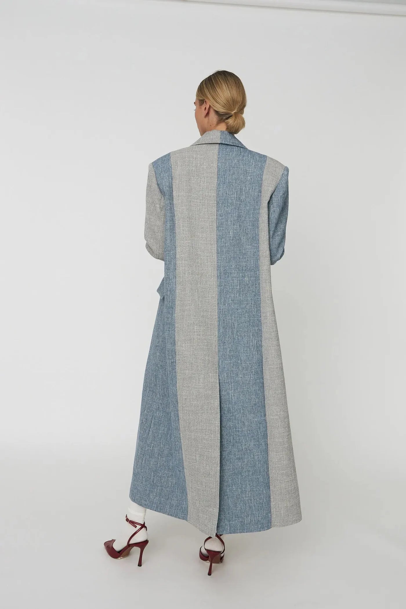 OVERSIZE STRIBET FRAKKE -