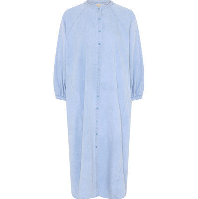 TOKYO LONG DENIM SKJORTEKJOLE - LIGHT BLUE DENIM