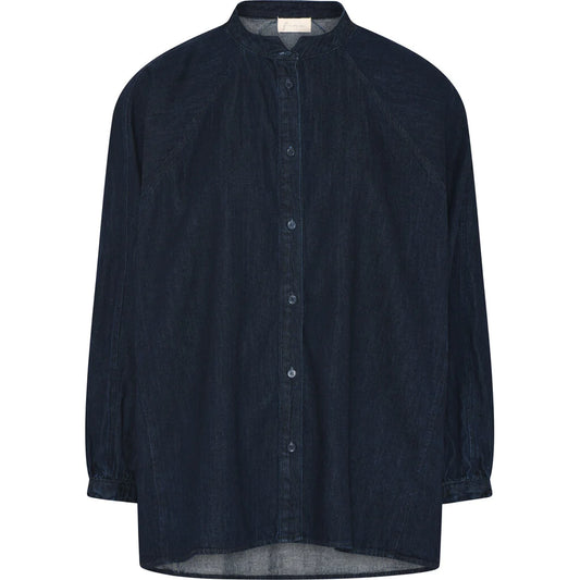 TOKYO IS SHORT DENIM SHIRT - DARK BLUE DENIM