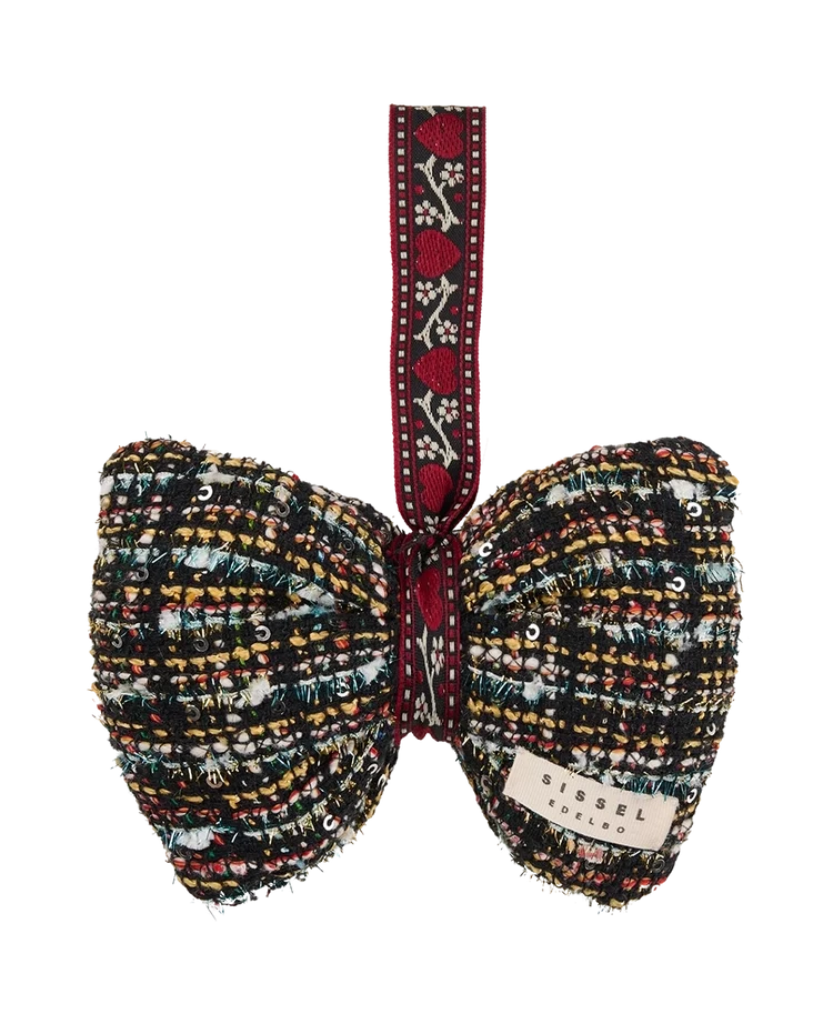 BOUCLE BOW ORANAMENT - BLACK