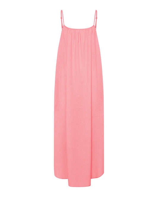VANCOUVER KJOLE - HOT CORAL STRIPE